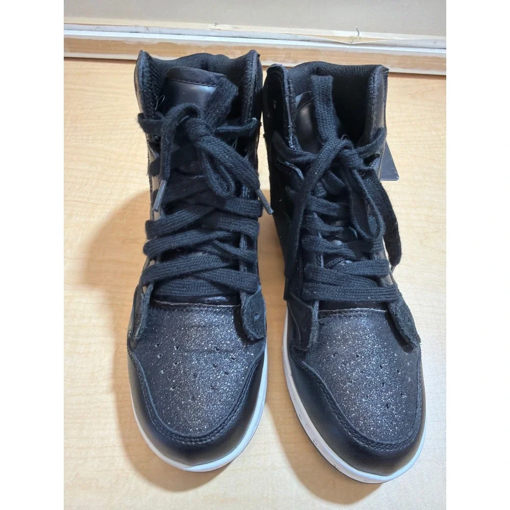 Pastry Glam Pie Glitter Black High Top Dance Sneakers PA152000 Womens 7